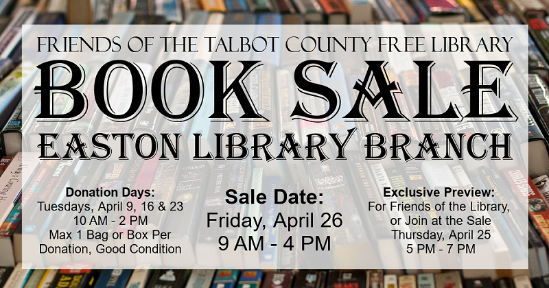 Book Donatation Accepted for Book Sale on April 26
