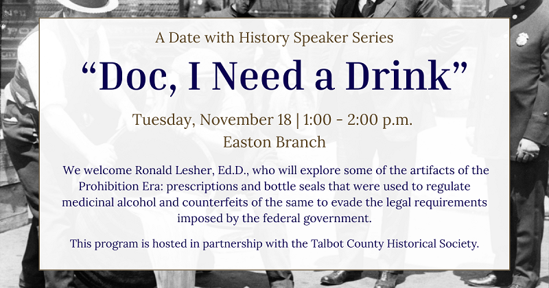Doc, I need a Drink with Ronald Lesher. November 18.