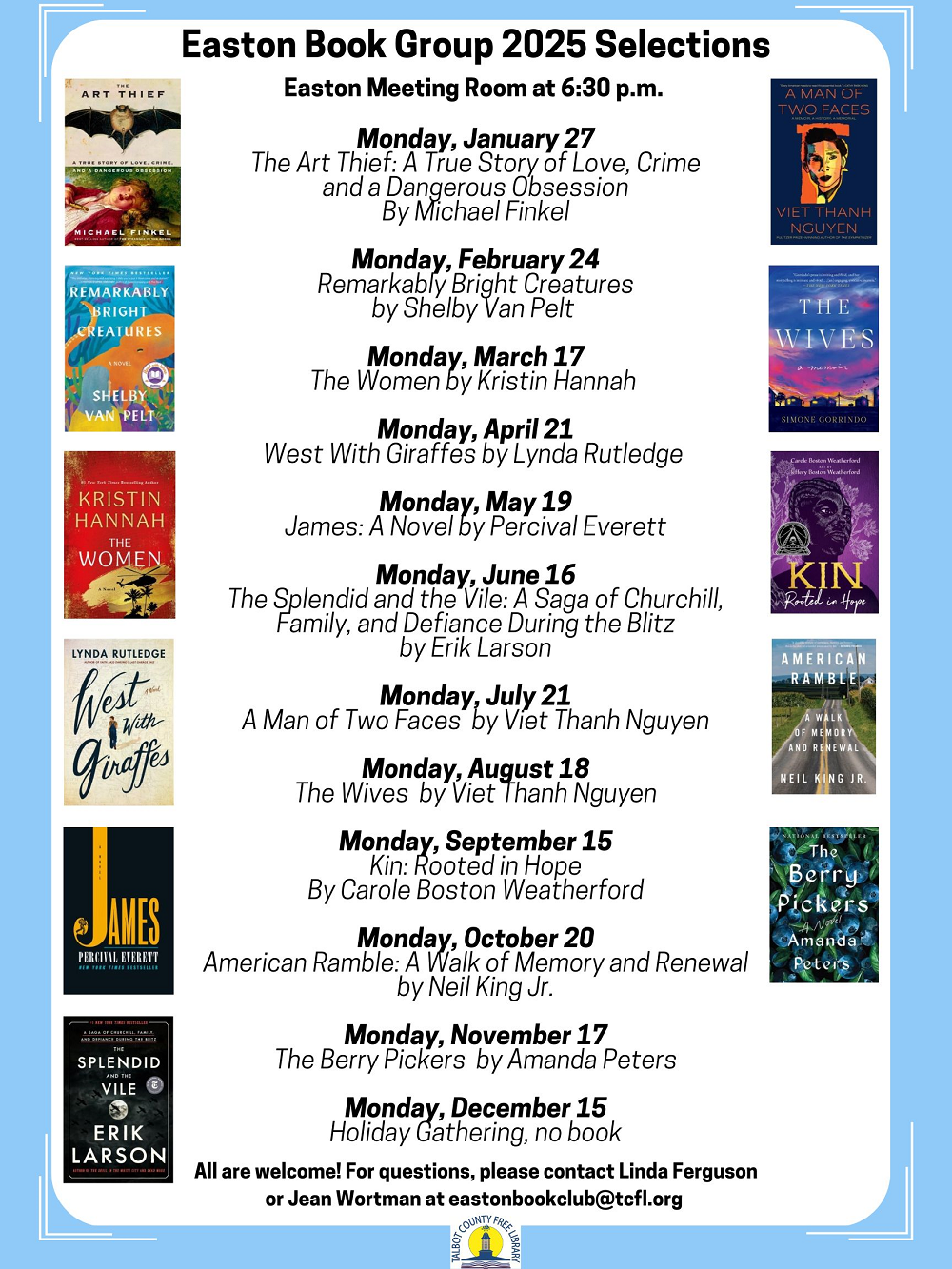 2025 Easton Book Club Selections