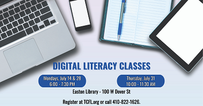 July Digital Literacy Classes