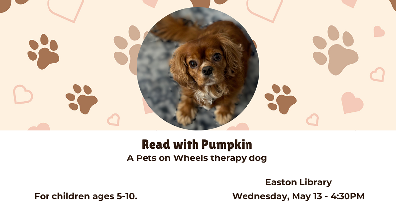Read with Pumpkin, A Pets on Wheels Therapy Dog