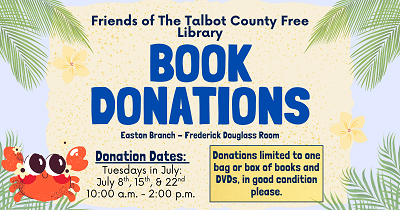 Book Donations Accepted - July 8.